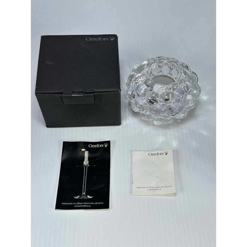 Orrefors of Sweden Crystal Tea Light Candle Holder Bubble Anne Nilsson NOS